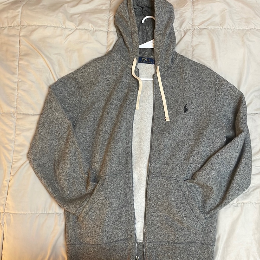Grey polo hooded jacket